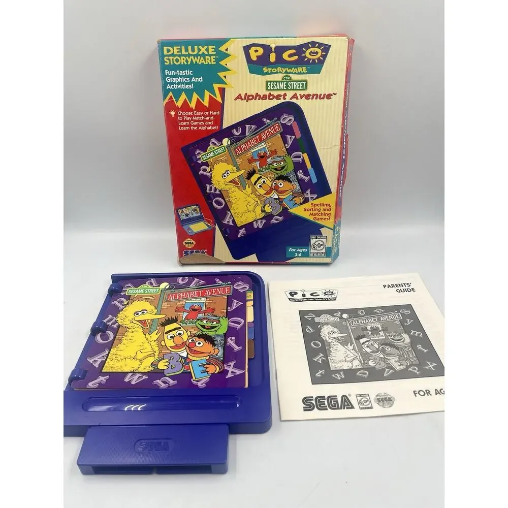 Sega Pico Storyware Sesame Street Alphabet Avenue Complete In Box
